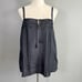 Vintage Y2K Old Navy Silk Cami Tank Top L Black Ties Coquette Boho Goth Flirty