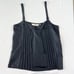 Vintage Y2K Old Navy Silk Cami Tank Top L Black Ties Coquette Boho Goth Flirty