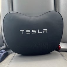 Set of 2 Tesla black headrest neck pillow for car