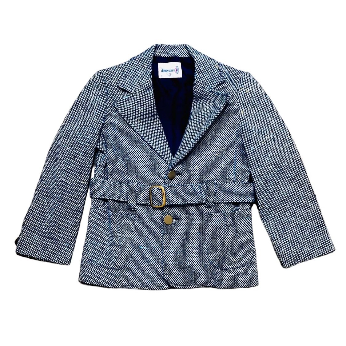 Vintage 60s Tweed Jacket Toddler Child Size 5 Purple Gray Danny Dare 1960s Kids