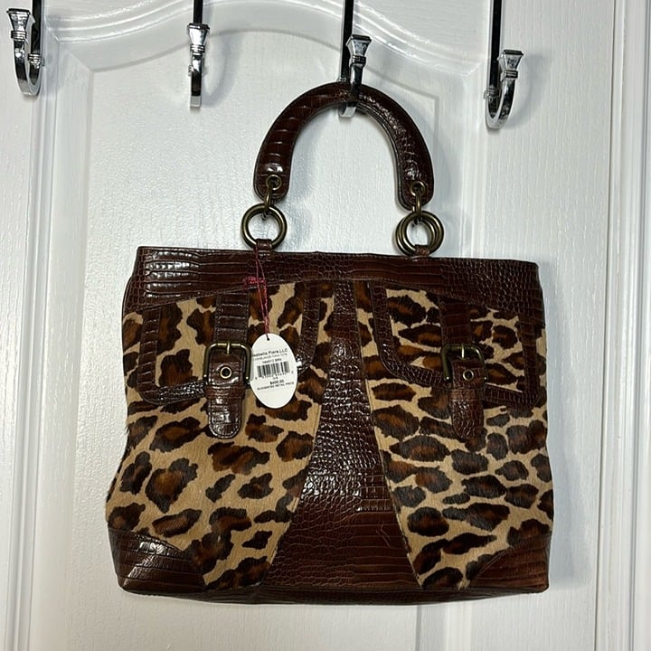 Isabella Fiore Casablance-Tiana Women's Authentic Tote Purse Alligator/Leopard