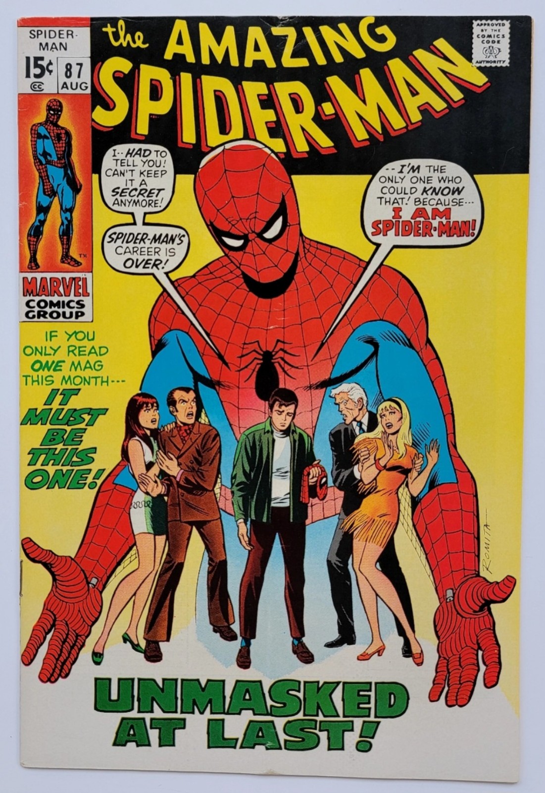 The Amazing Spider-Man #87 Marvel 1970 Classic Romita Huge Spiderman Cover FN/VF
