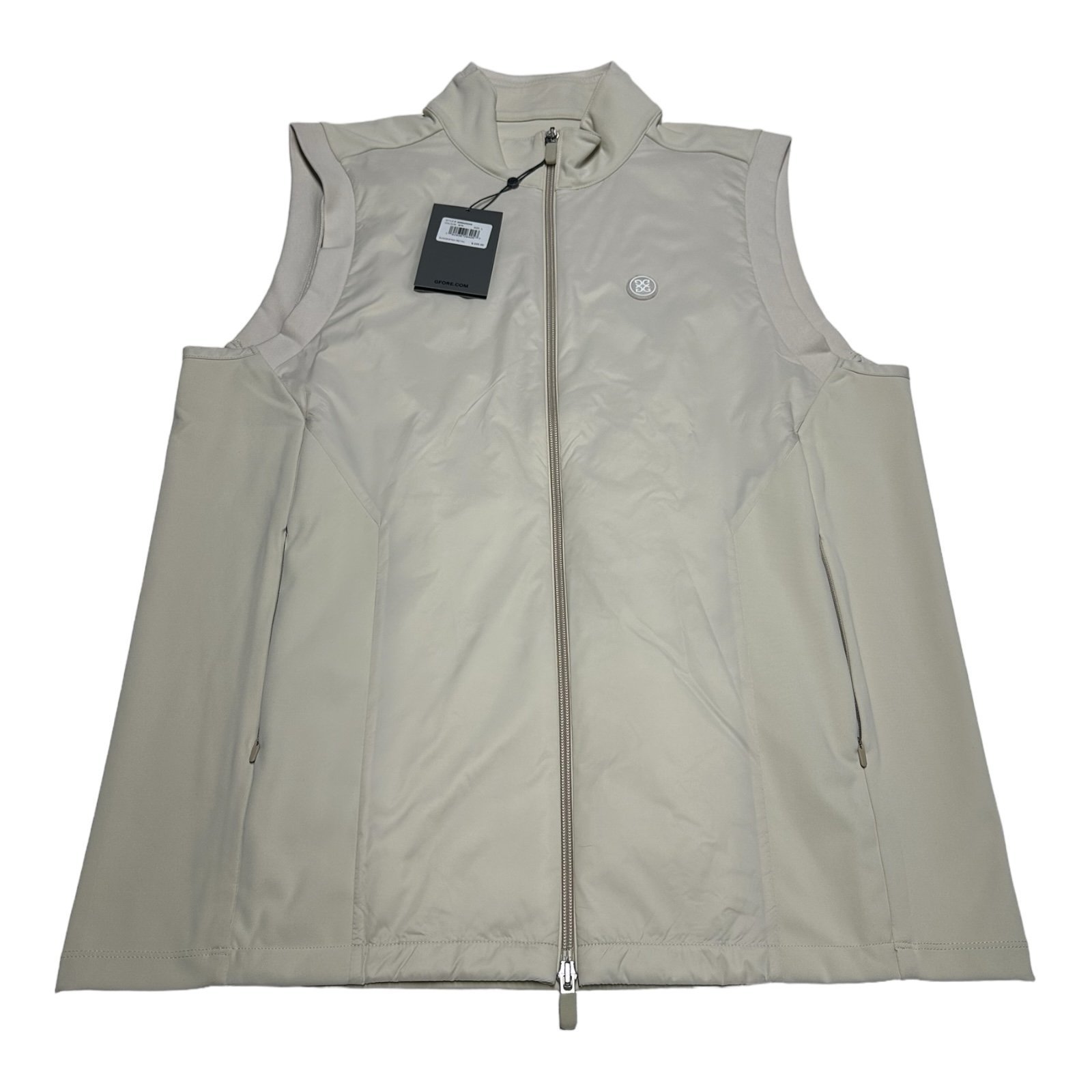 NWT Men's G/FORE Golf Vest Full Zip Sleeveless Cream Colored Stretch Size L