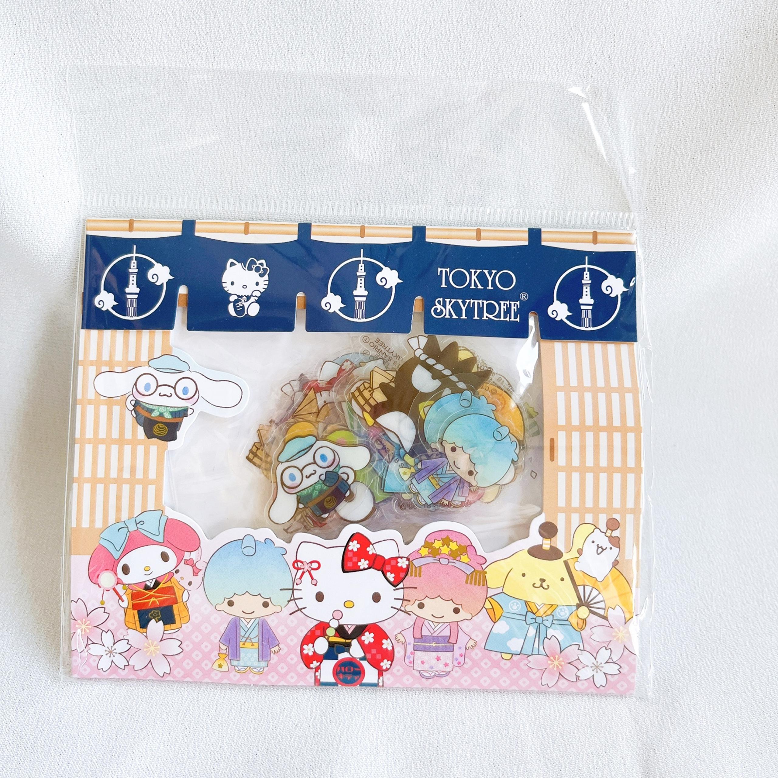 Brand New Sanrio characters x Tokyo sky tree kimono mini stickers set