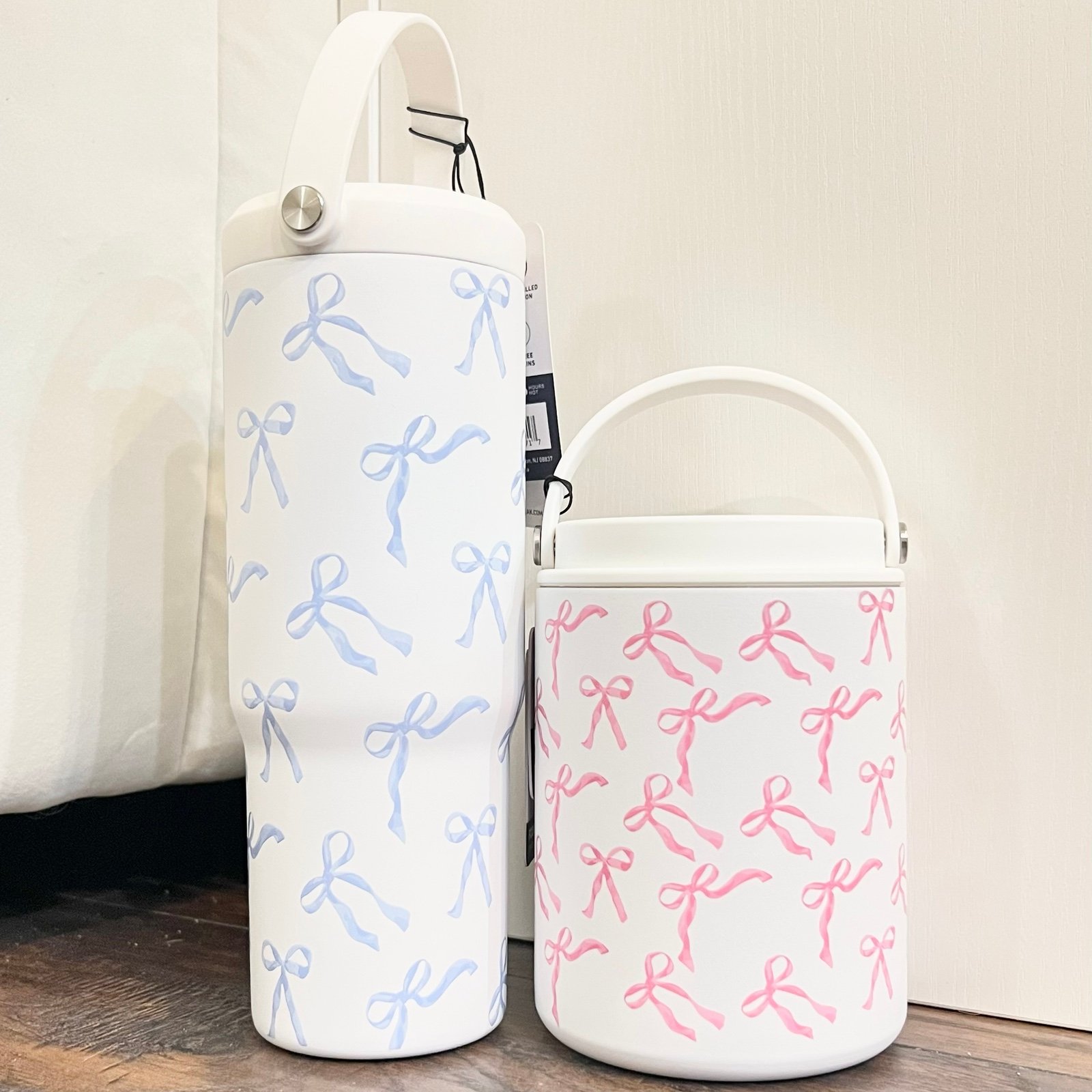Hydrapeak Bow Coquette Water Bottle Tumbler 32oz and 25oz food jar