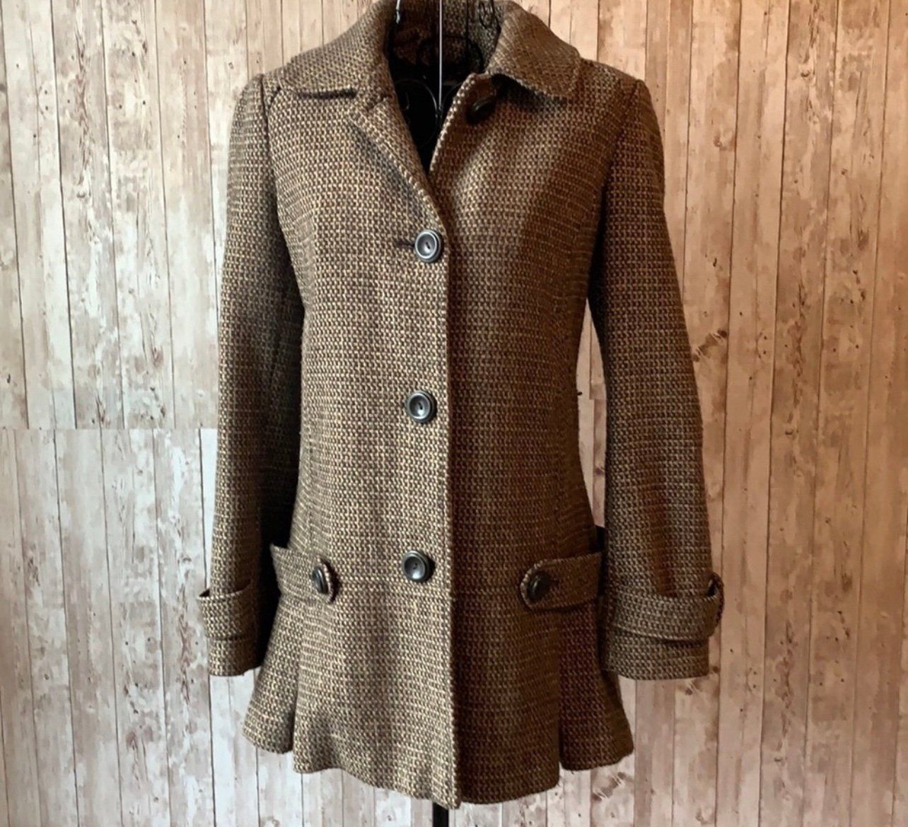 American Rag Wool Blend Pleated Peacoat