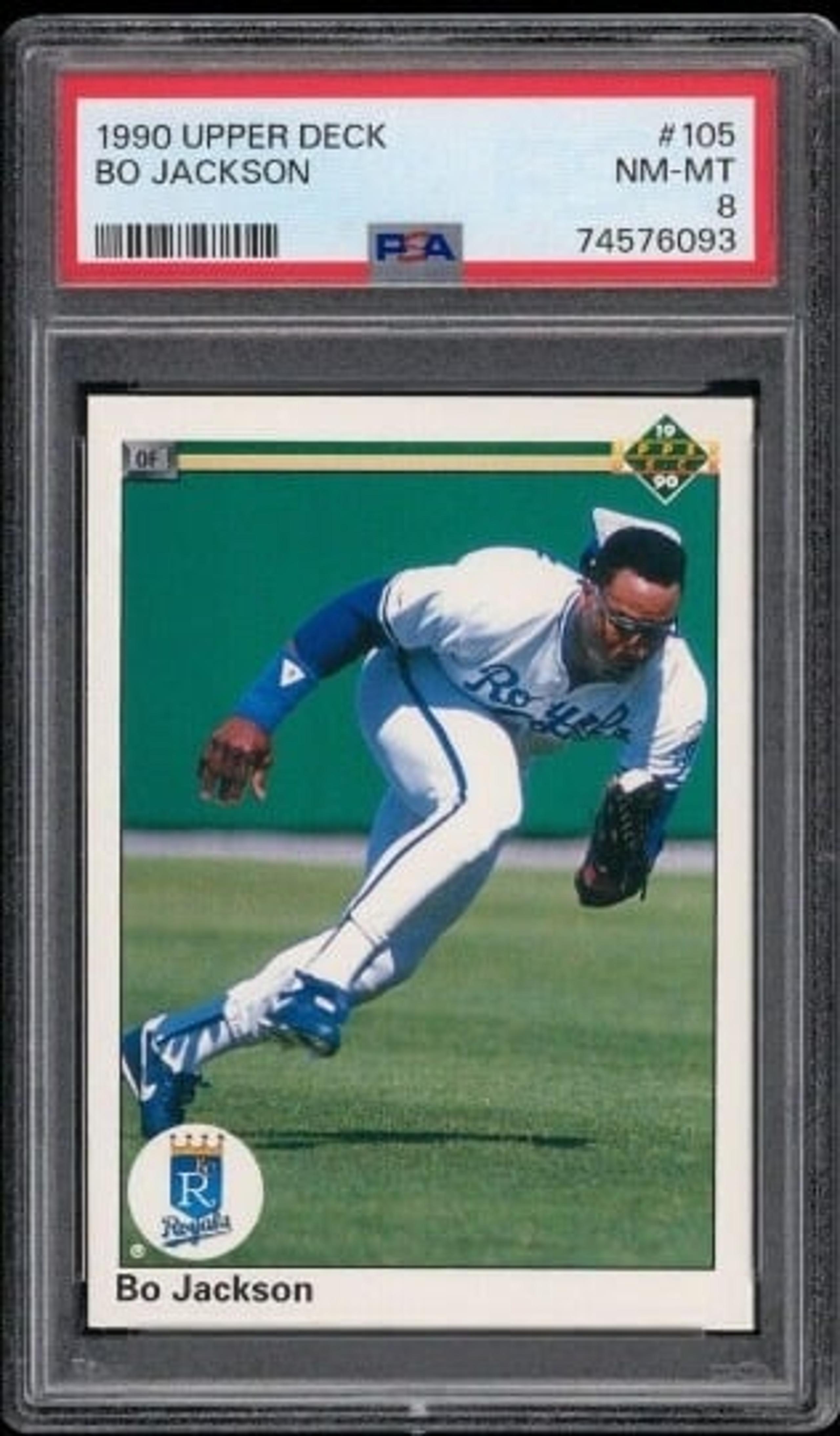 1990 Original PSA 8 Bo Jackson Upper Deck NM-MT Baseball Trading Card