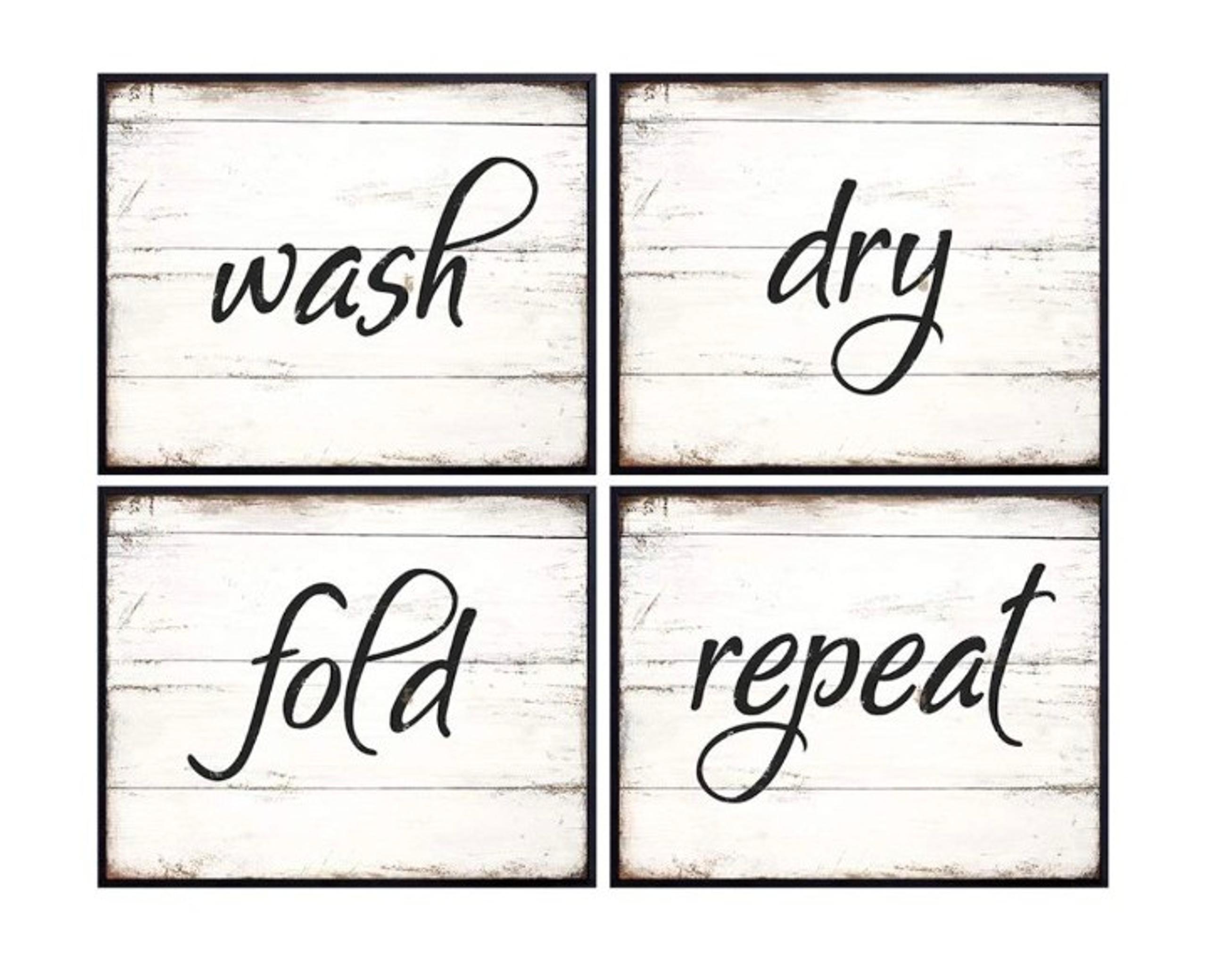 Funny Laundry Room Wall Art Print Typography - 8x10 Home Wall Decor Set - Unfram