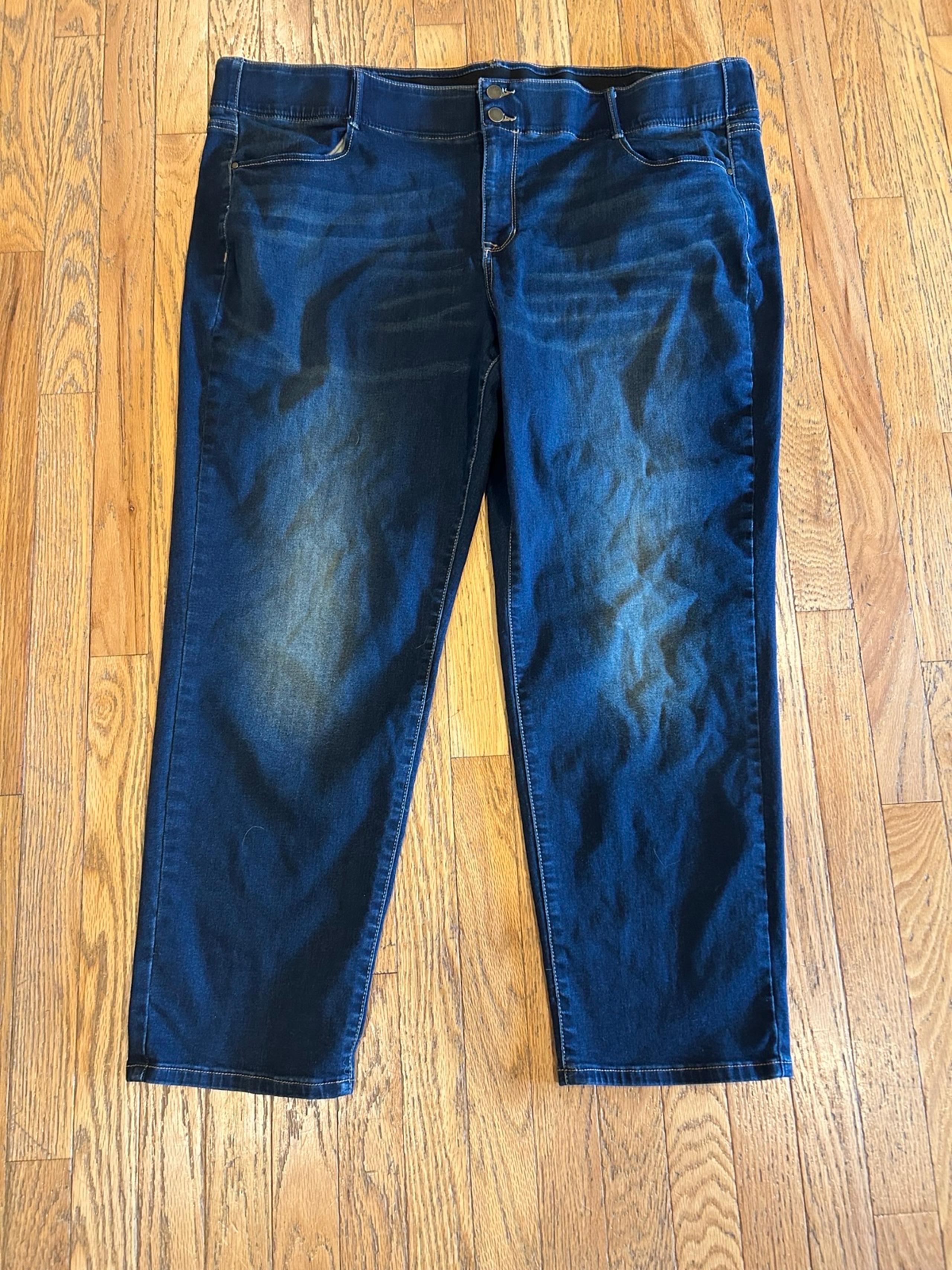 Apt.9 Wmns Sz24 Straight-Mid Rise-Tummy Control-Med/Dk Wash
