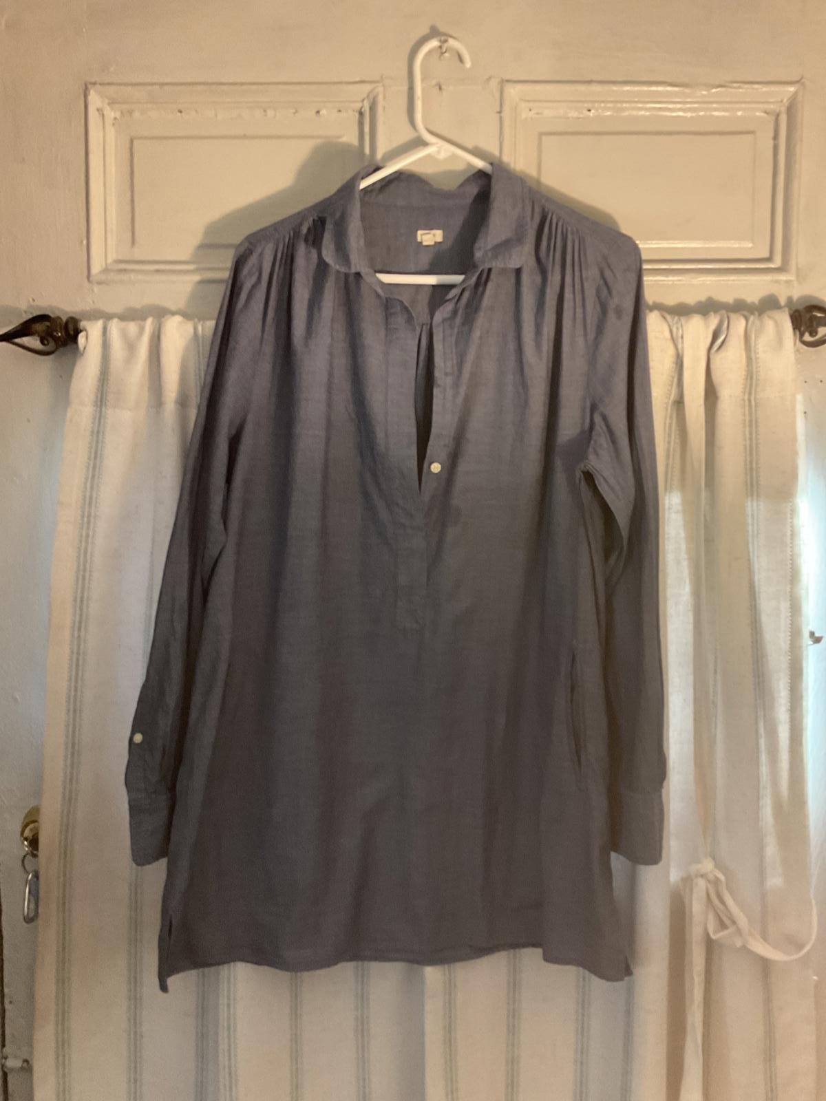 J. Crew Chambray Tunic with pockets Size Large