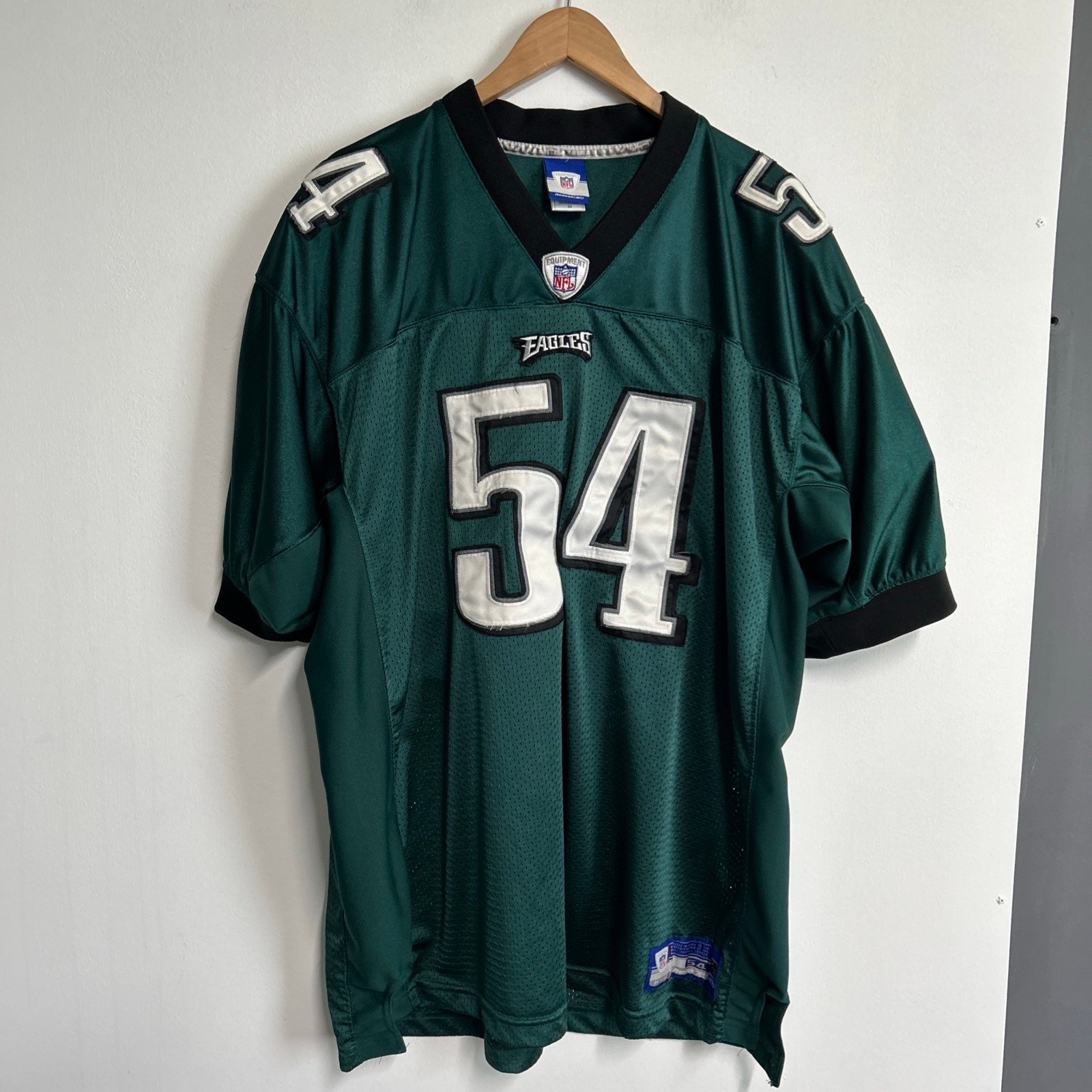 Vintage Philadelphia Eagles Jeremiah Trotter Adult 2X Reebok Jersey Green NFL