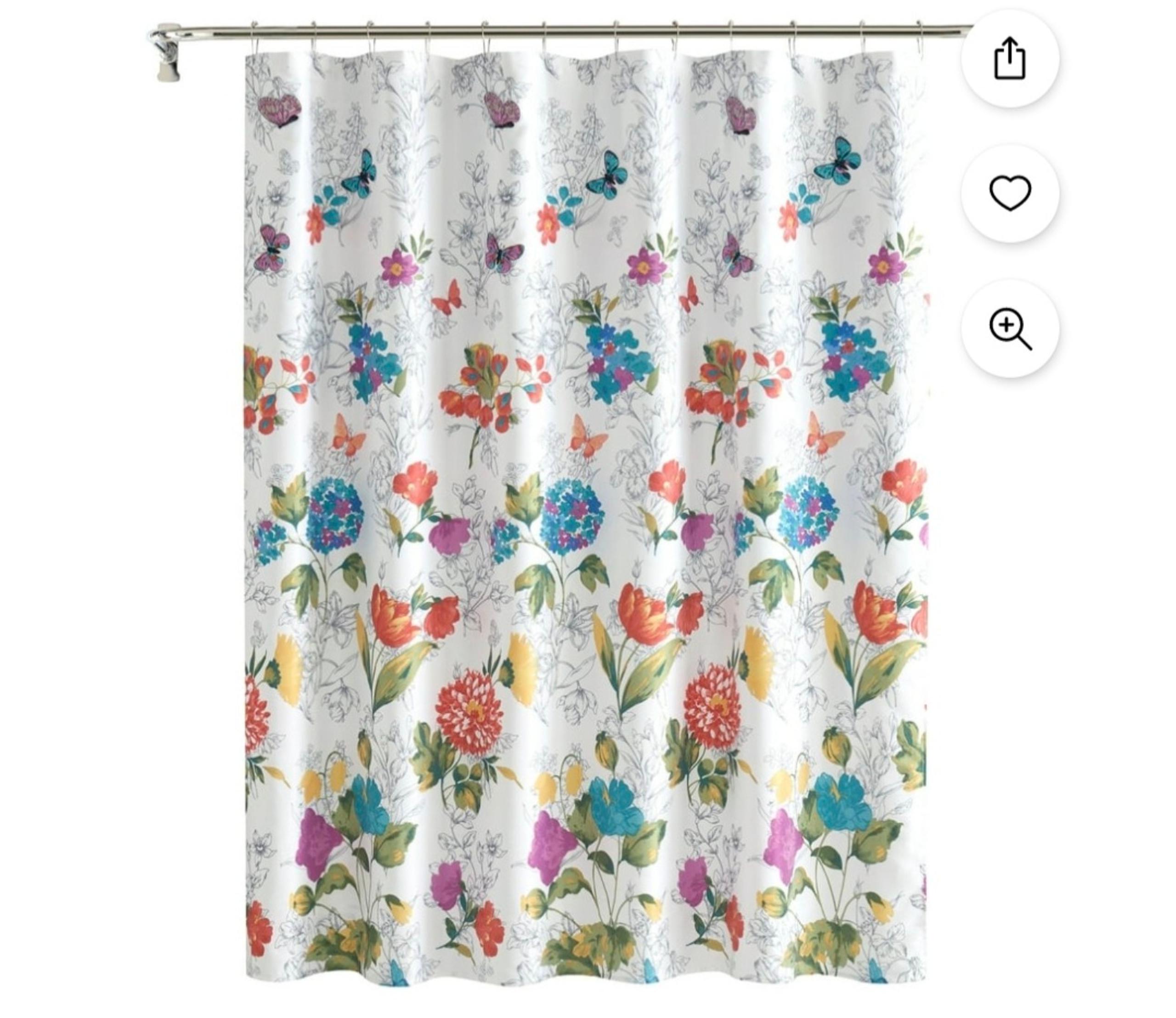 The Pioneer Woman Blooming Bouquet Floral Embroidered  Shower Curtain