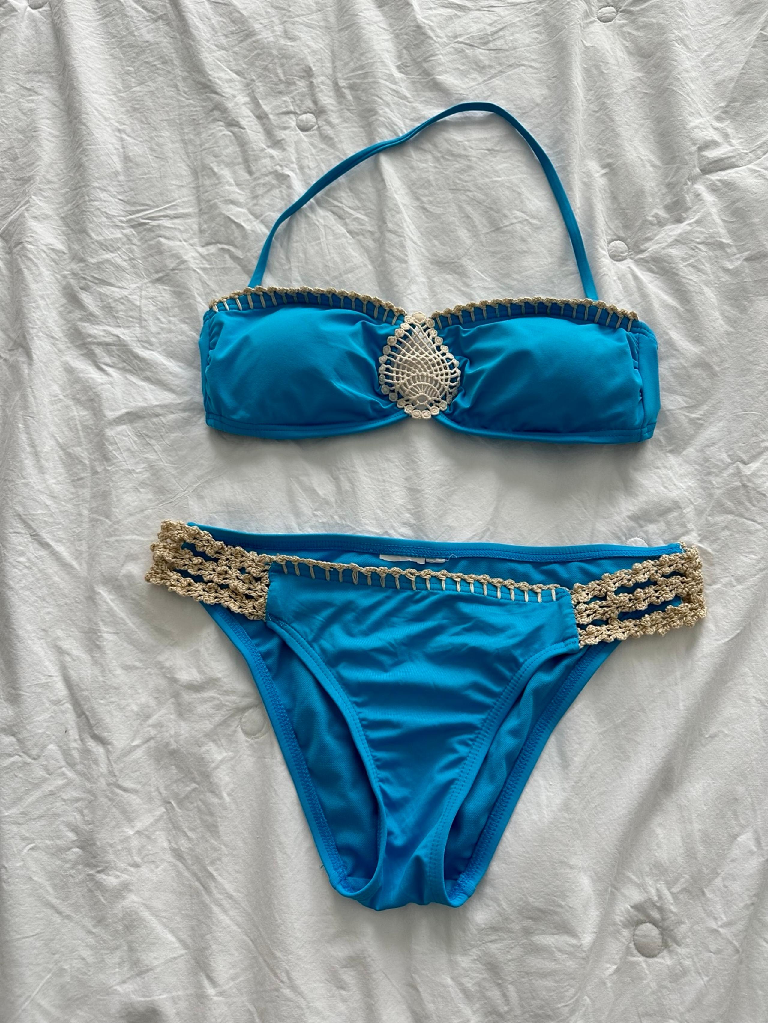 Body Corp Blue Bikini with Crochet detail