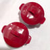 Rae Dunn Set of Two (2) XOXO Ceramic Mini Casserole Dishes in Red