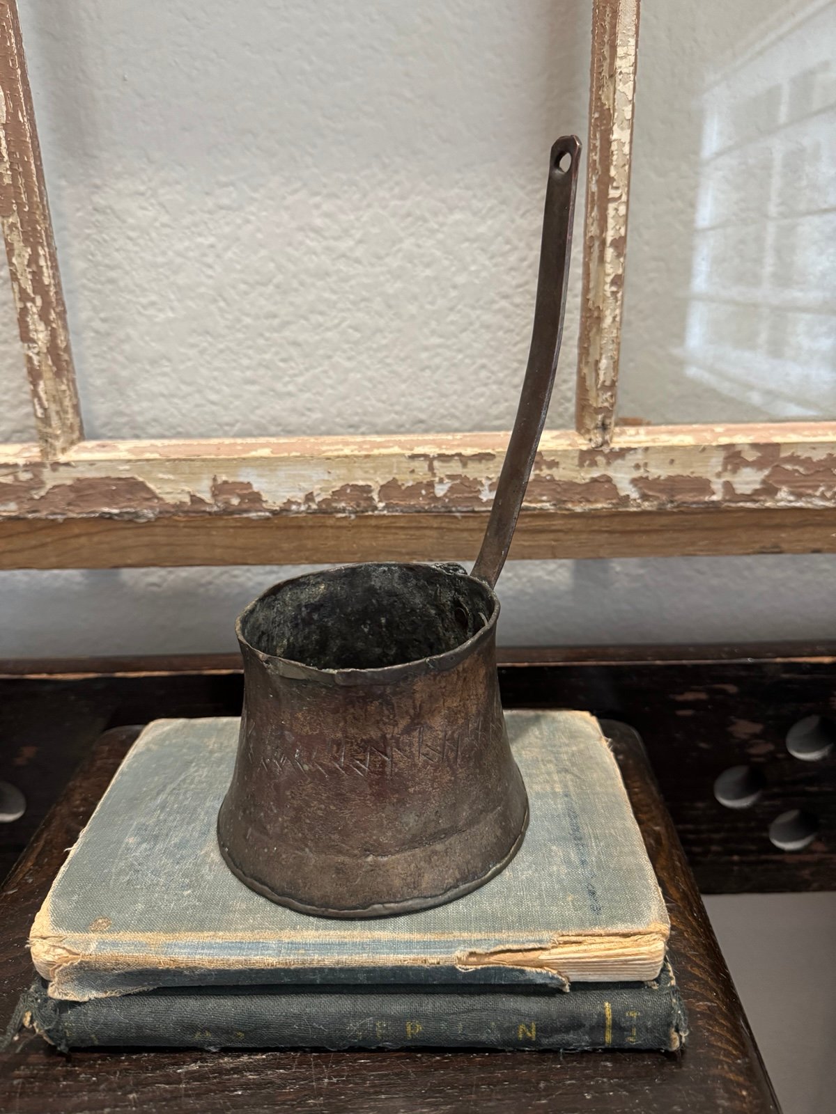 Vintage Copper Cider Ladel Pan. Milk Warmer Vintage Sauce Pan. Heavy.