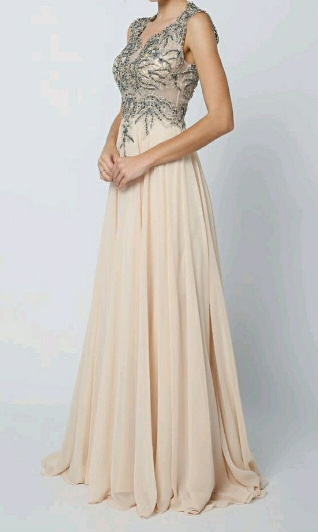 Wedding party dress , beautiful and elegant with silver sequence as shown in pic