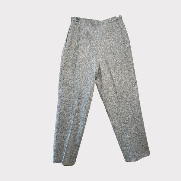 Vintage wool pants EMO woolmark 80s gray high waisted pleated M 10-12