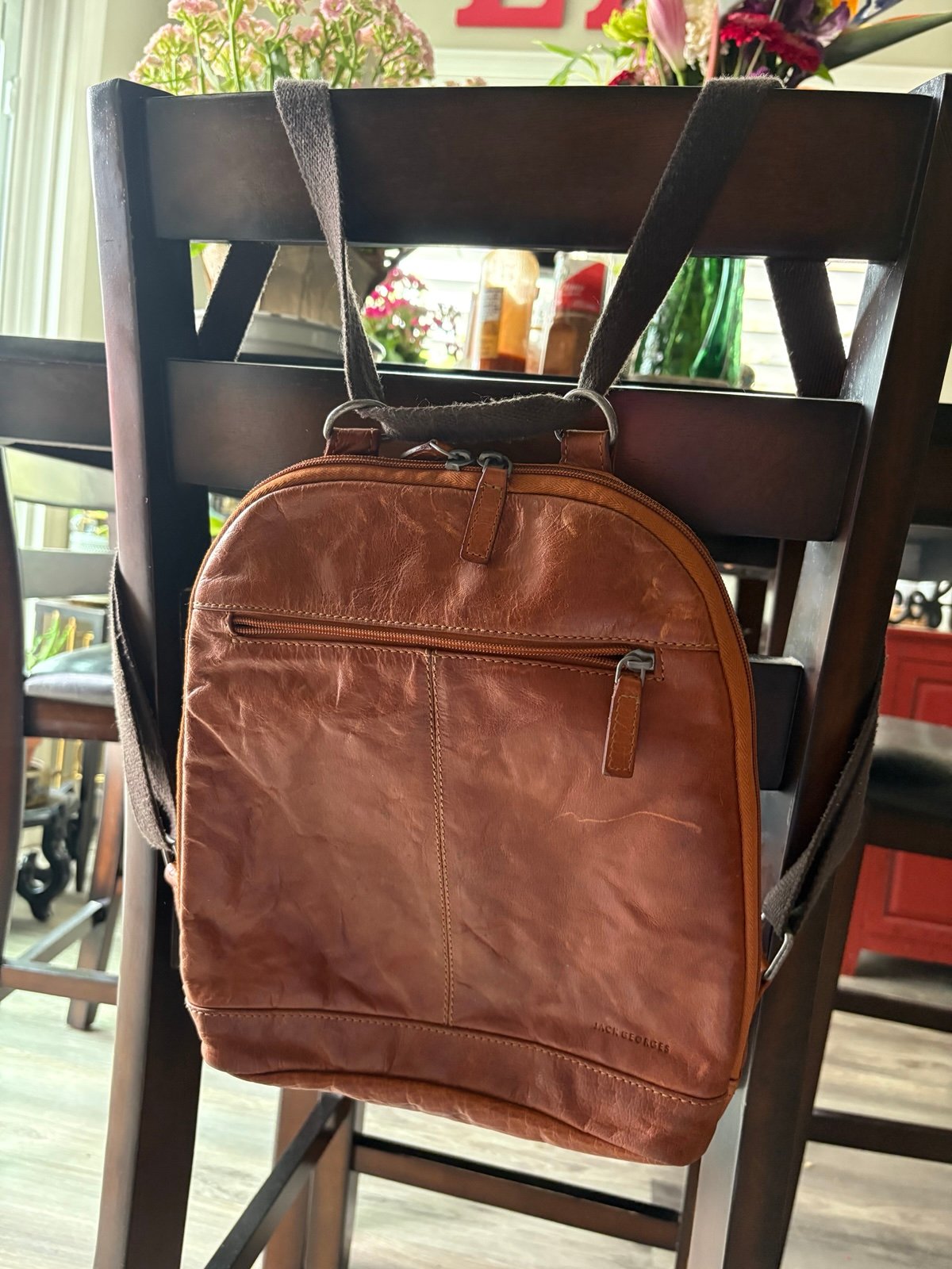Jack Georges Voyager Convertible Backpack Crossbody Leather Bag