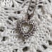 Vintage 925 Sterling Silver Cubic Zirconia Gem Heart Shaped Pendant on Necklace