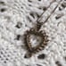 Vintage 925 Sterling Silver Cubic Zirconia Gem Heart Shaped Pendant on Necklace