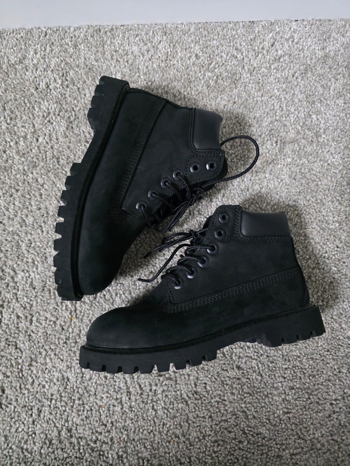 Timberland Kids Black Leather Boots Size 11M