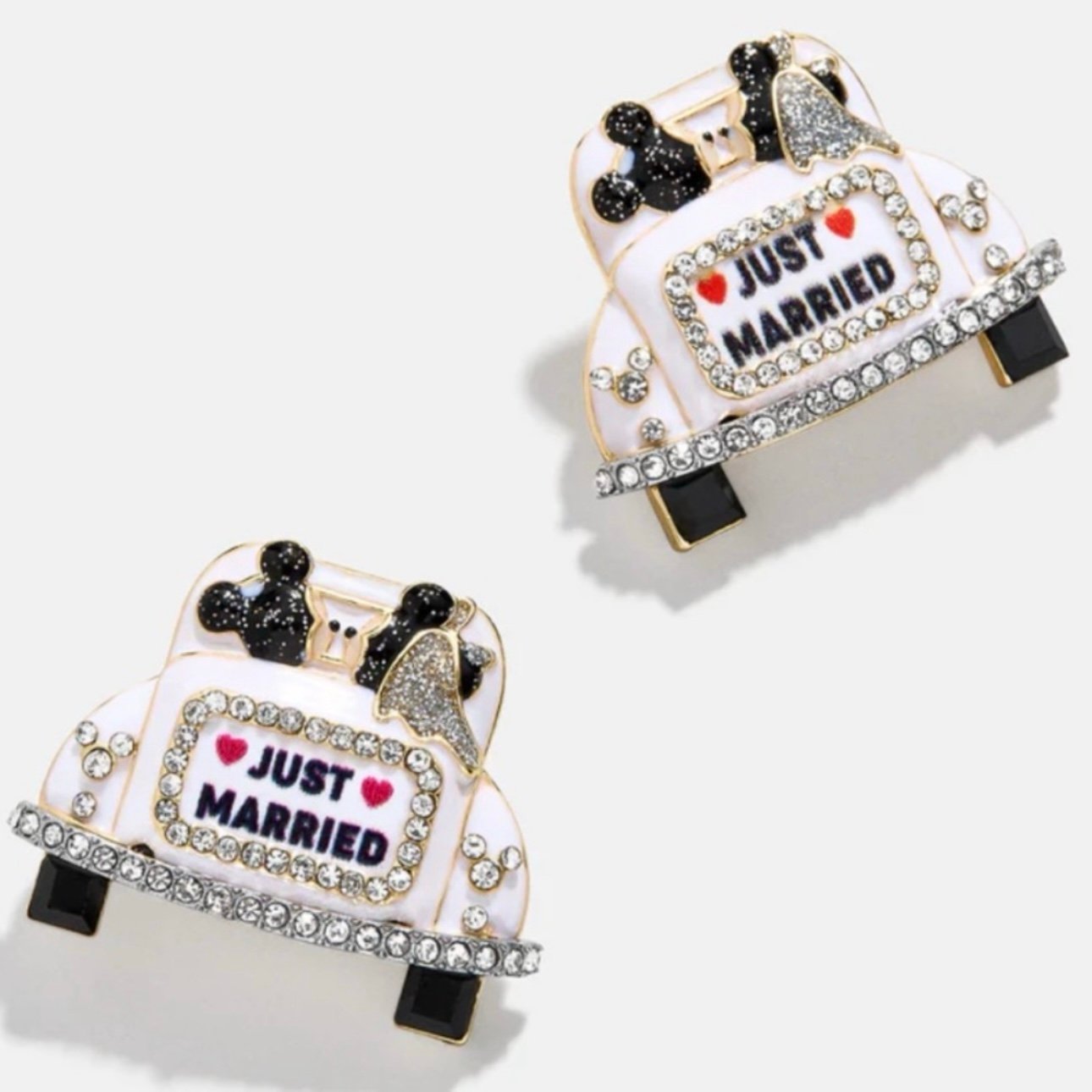 Disney Mickey Minnie Mouse Just Married Newlywed Honeymoon Stud Earrings