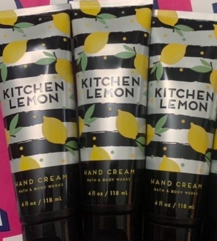 3 NEW HAND CREAMS KITCHEN LEMON FULL SIZE 4oz BATH AND BODY WORKS CREAM SET