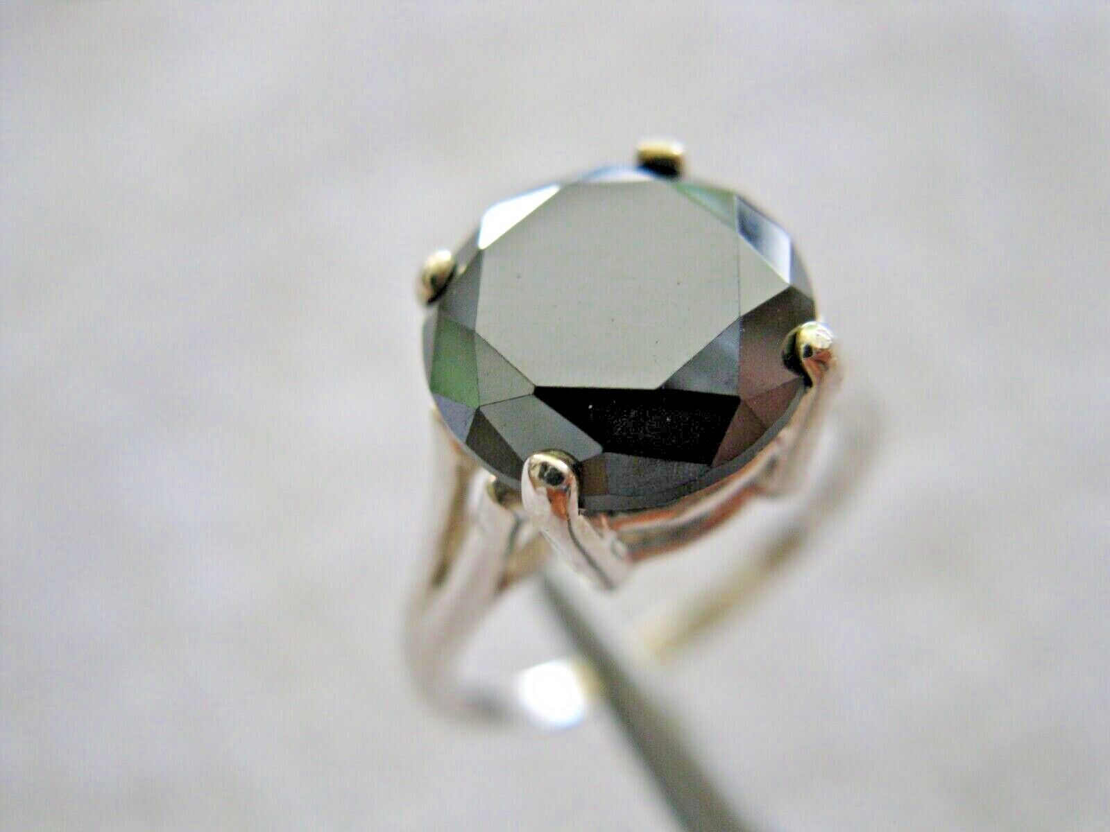 5.0ct 100% REAL BLACK DIAMOND RING,CERTIFICA TE,FREE DIA TESTER, size 8