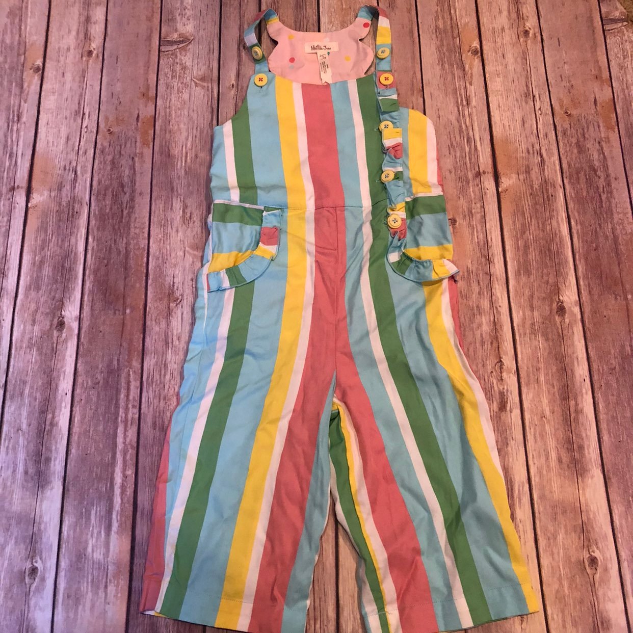 Matilda Jane rainbow overalls