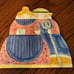 Vintage 1995 Farmer & His Wife Figural Pastel Trivet Down Home Collection Roshop