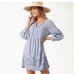 Tommy Bahama Women's St. Lucia Split-Neck Dress Billowy Blue Size 6 NWOT