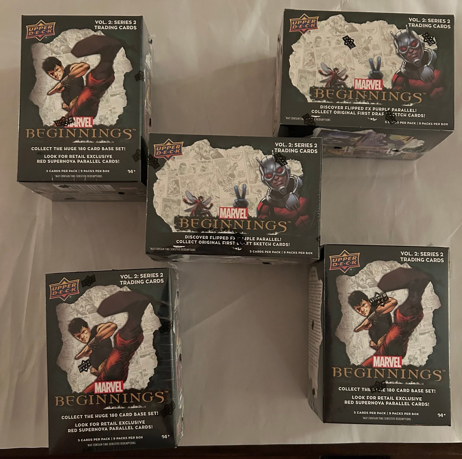Marvel Beginnings lot of 5 Blaster Boxes