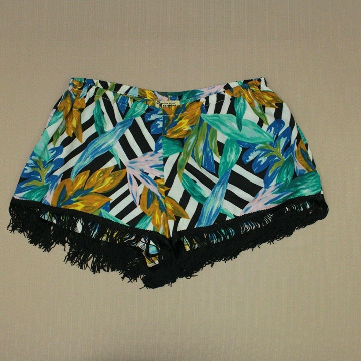 Show Me Your Mumu Froggy Fringe Shorts Women's Sz Medium Birds Of Paradise NWT