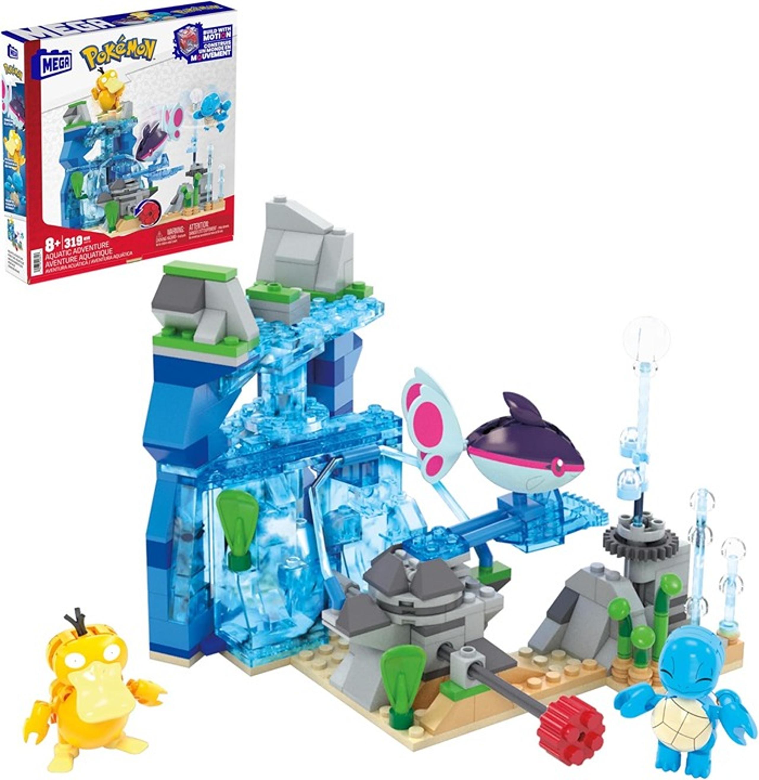 MEGA Pokémon Building Toys Set Aquatic Adventure with 319 Pieces, 2 Poseable
