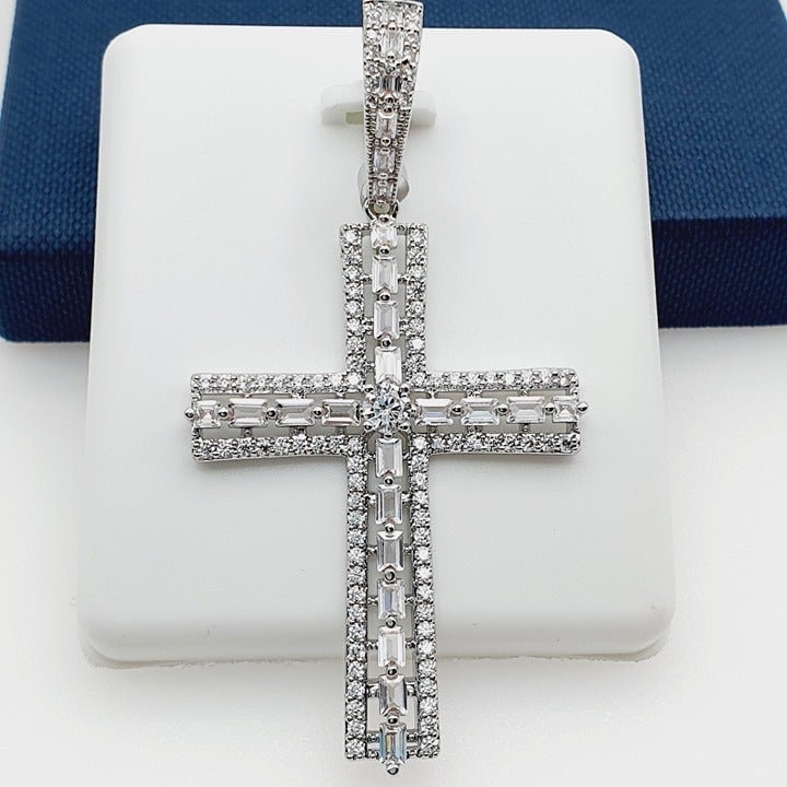 925 Sterling Silver Plated CZ Pendant, INUS1BR190