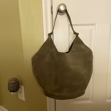 Large suede bucket bag