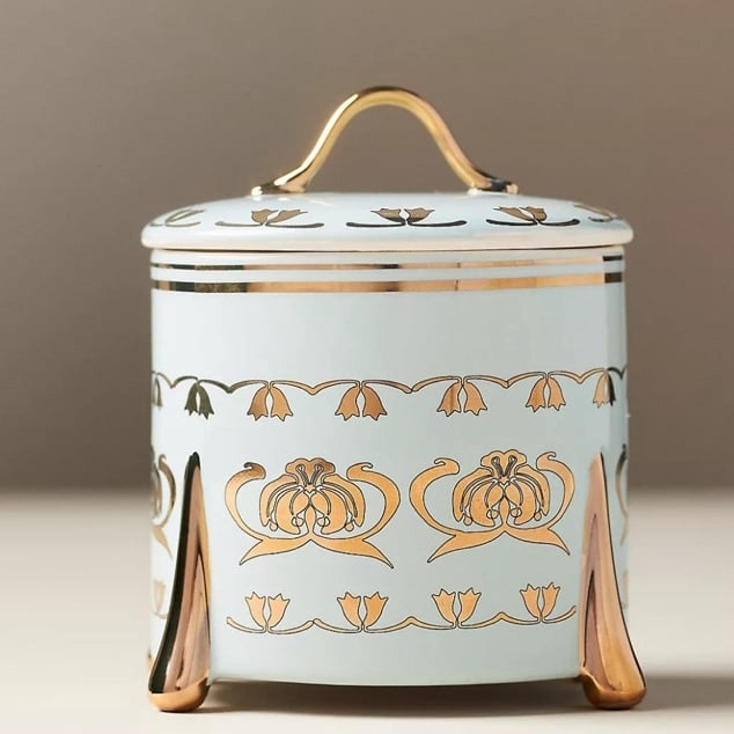 NEW Anthropologie x The Met Stoneware Candle Decaled Glazed Classic Art Nouveau