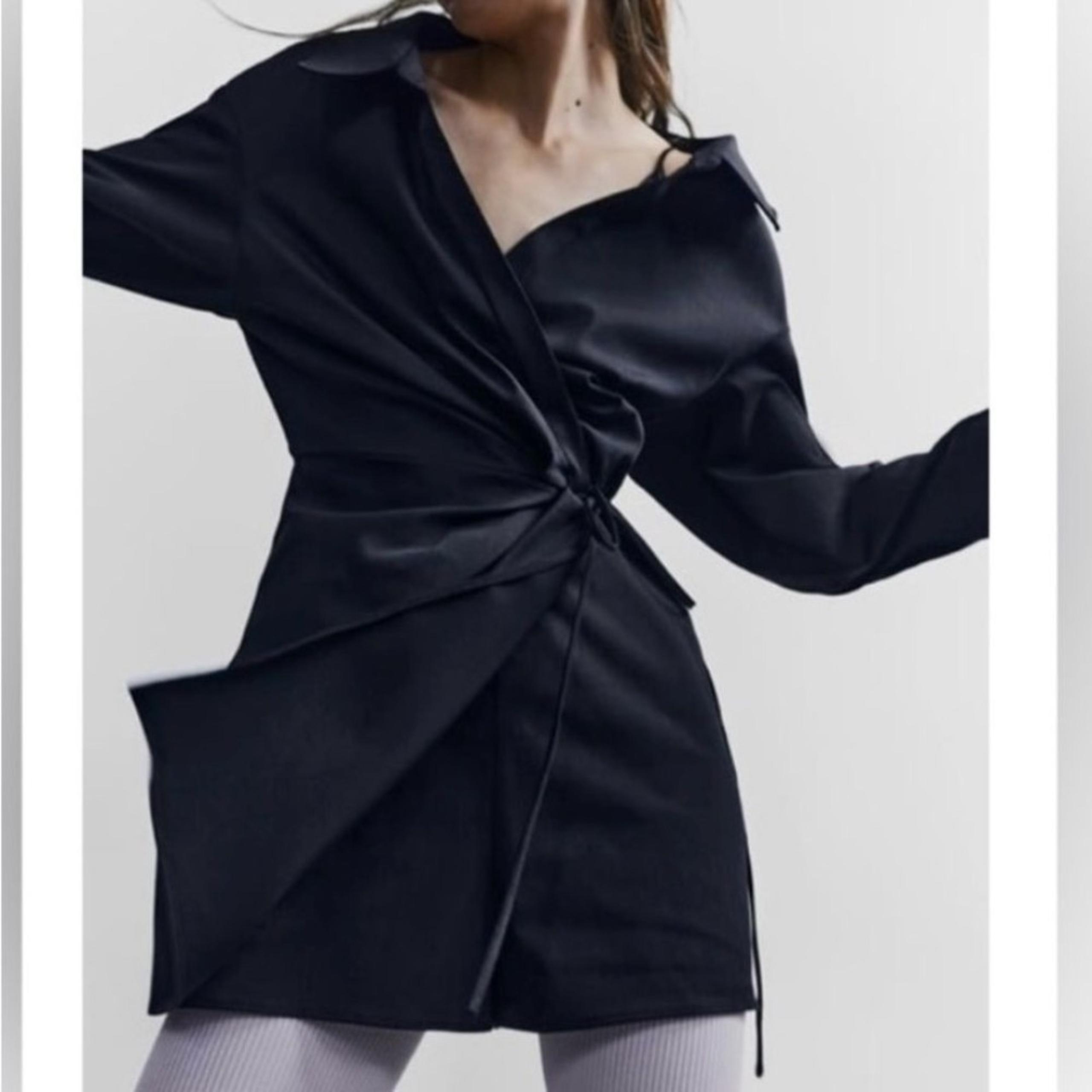Zara Black Wrap Dress Size M