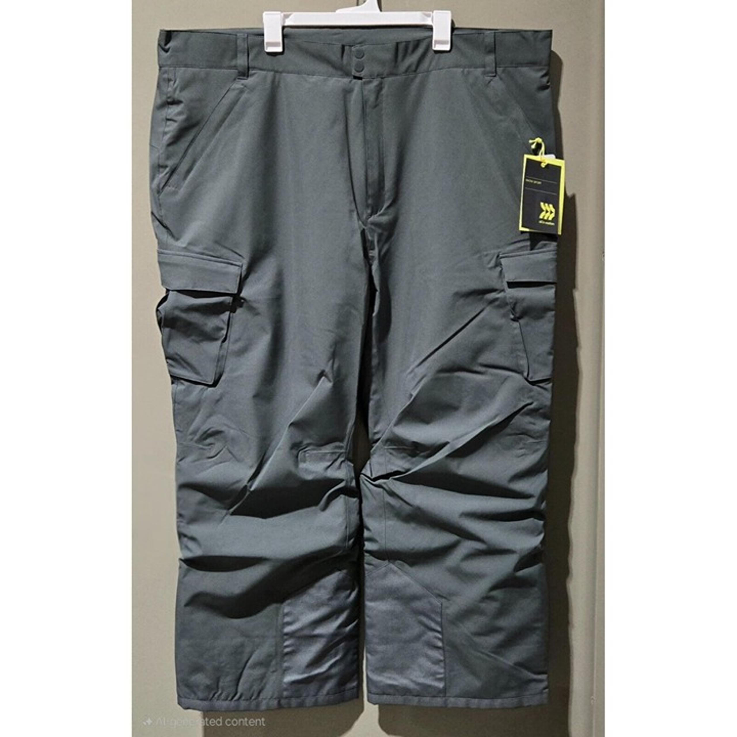 All in Motion Men's 4XL 52/54 Adjustable Waist Waterproof Sport Gray Snow Pants