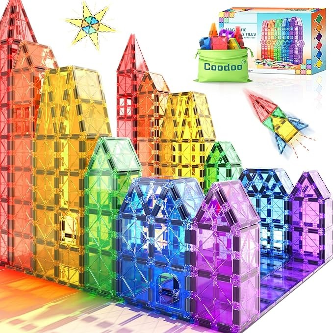 Magnetic Tiles Kids Toys STEM Magnet Toys for Toddler