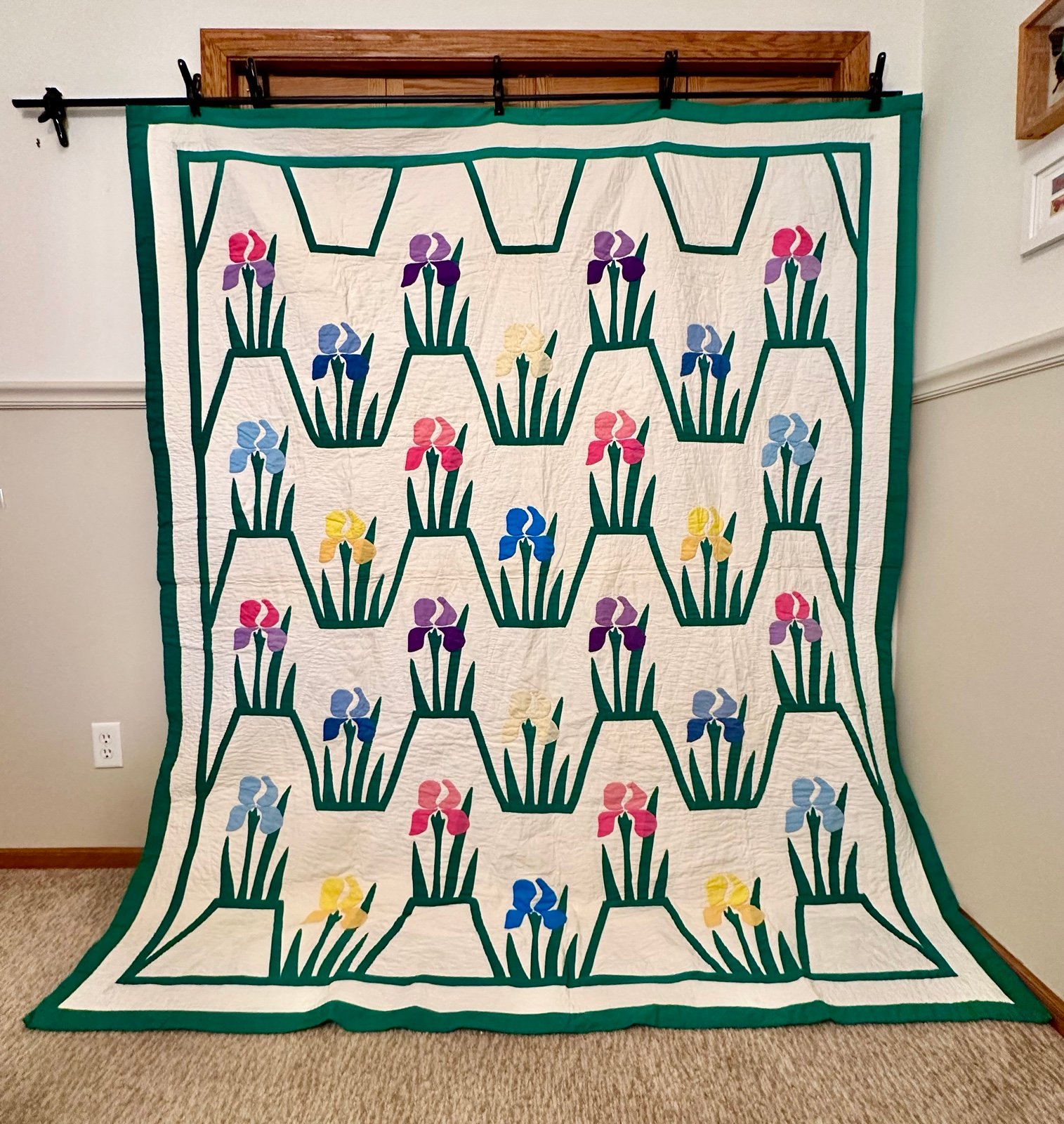 Handmade quilt - iris garden
