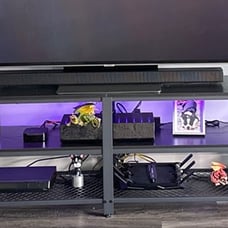 NEW Modern LED TV Stand for up to 70 inch TVs with Open Storage & Power Outlets