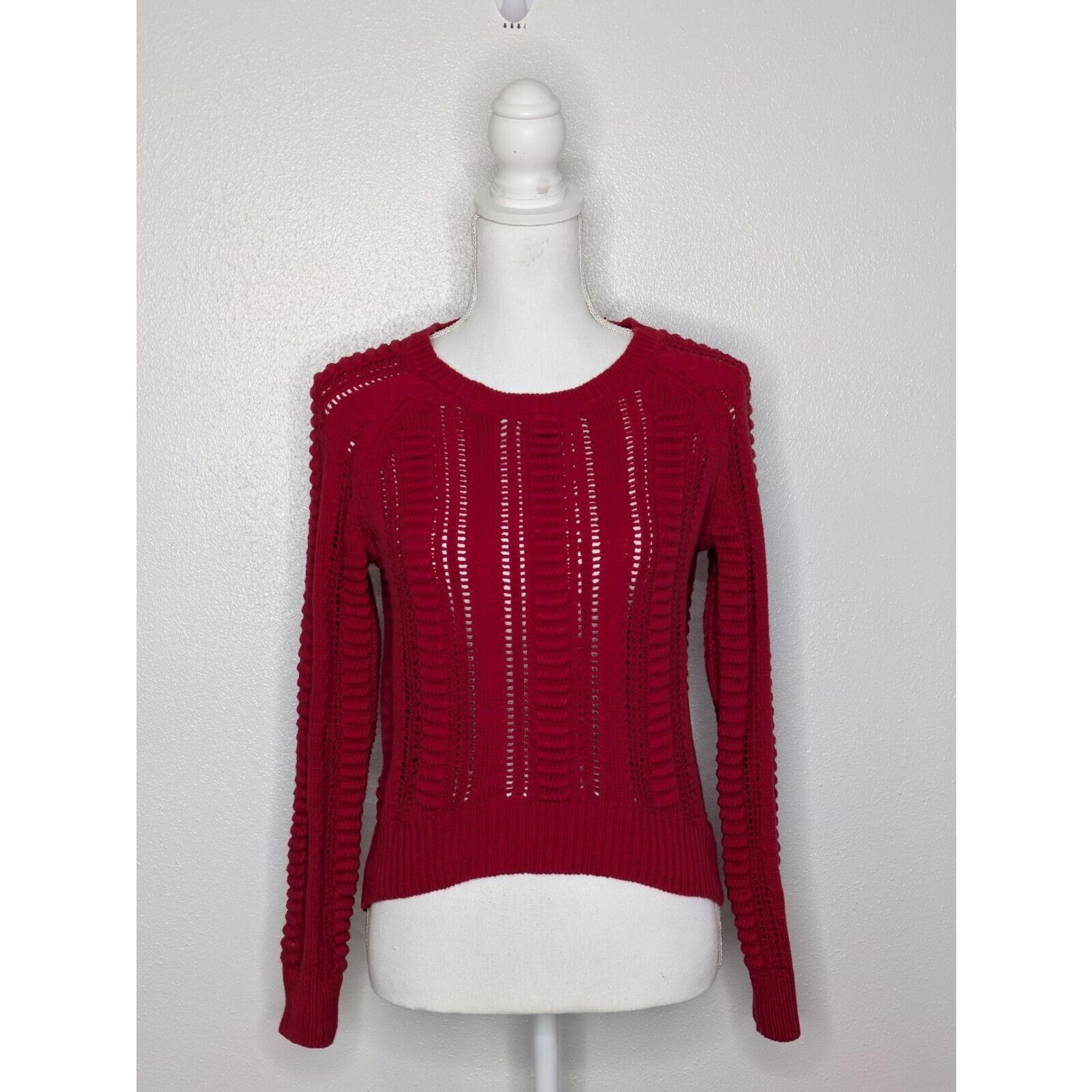 Women's Cropped Ribbed Open Knit Sweater Size Small - Romeo & Juliet Couture