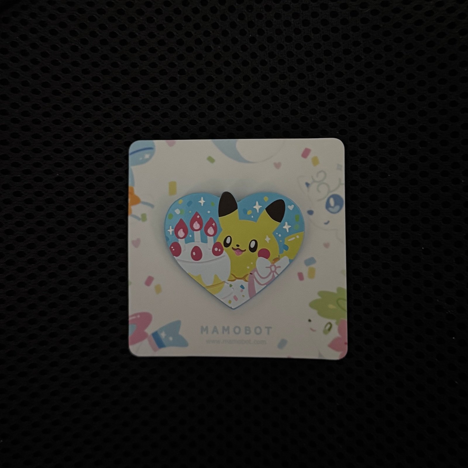 Mamobot Pokemallow Birthday Heart Pika Dyed Enamel Pin