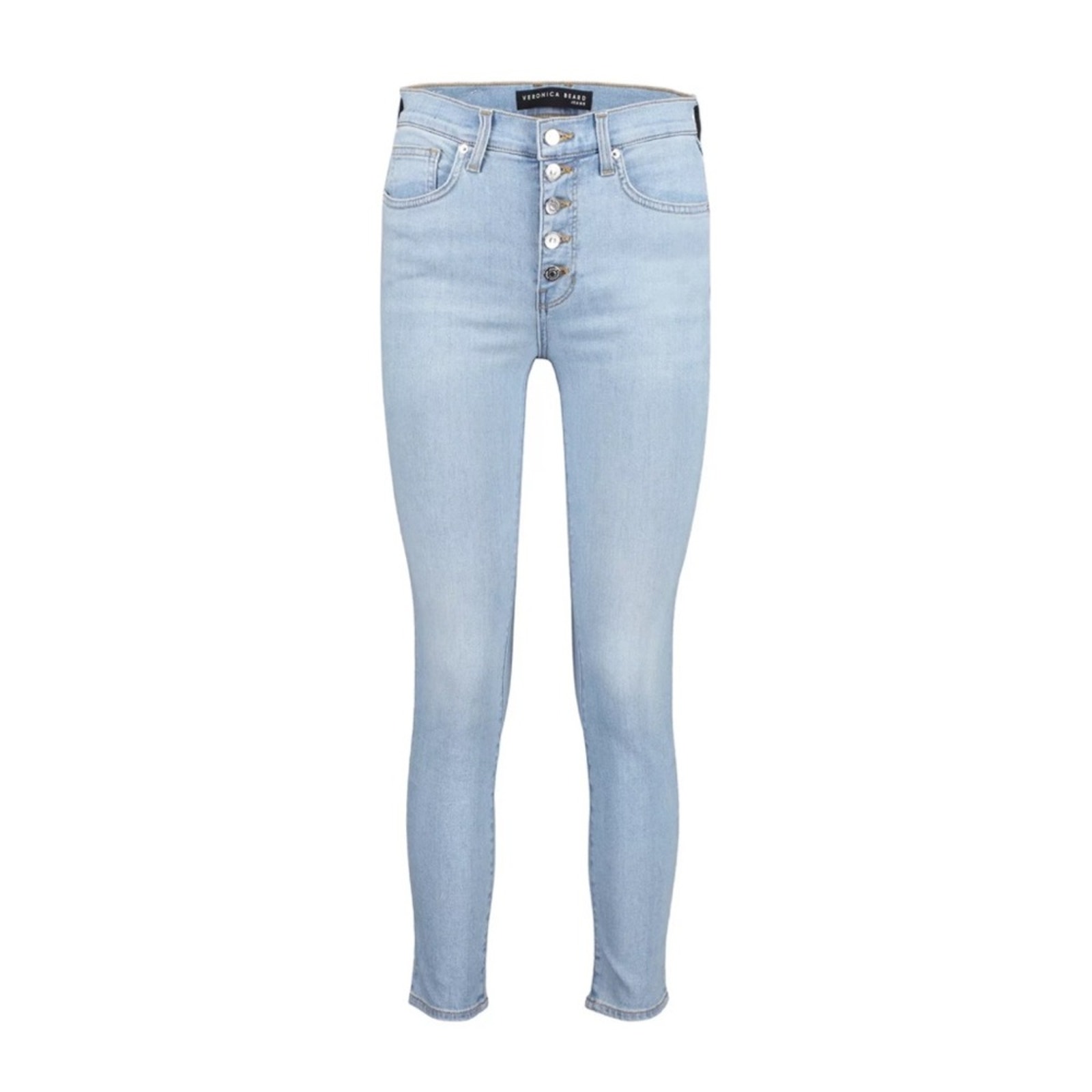 [veronica beard] high rise skinny button fly ankle jean pale stone denim 27/4