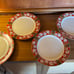 Kobe CHARLTON HALL 10.5 Dinner Plate Set 4Pc White Floral Horn Red Green Japan