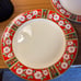 Kobe CHARLTON HALL 10.5 Dinner Plate Set 4Pc White Floral Horn Red Green Japan