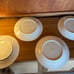 Kobe CHARLTON HALL 10.5 Dinner Plate Set 4Pc White Floral Horn Red Green Japan