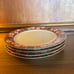 Kobe CHARLTON HALL 10.5 Dinner Plate Set 4Pc White Floral Horn Red Green Japan