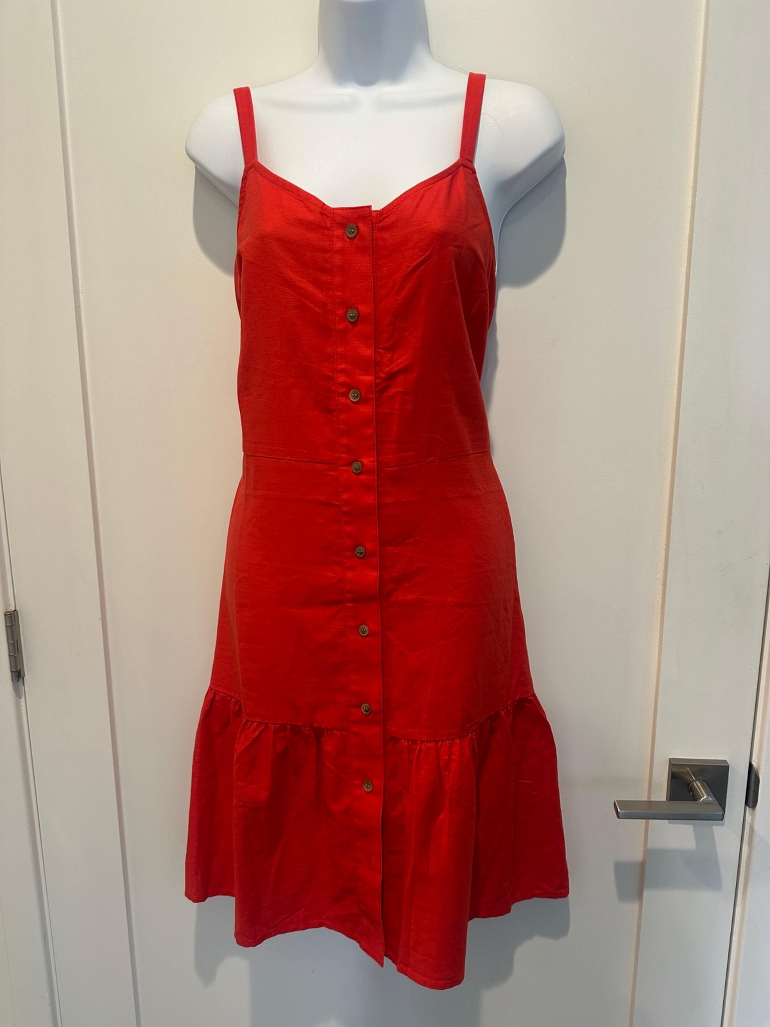 LOFT Orange/Red Midi Dress- large